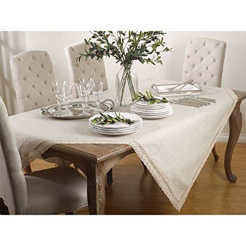  SARO LIFESTYLE 931 Tablecloth Natural 70 X 120 Oblong, Sold Per 1 PC