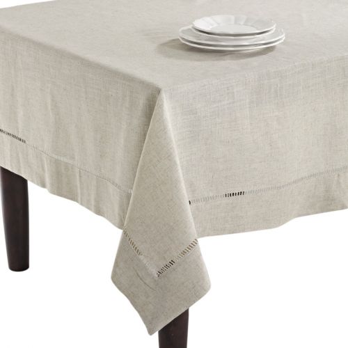  SARO LIFESTYLE 731 Toscana Tablecloths, 80-Inch, Square, Natural