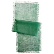 SARO LIFESTYLE Burlap Collecti JU209.SE2070B Mari Sati Oblong Runners (1 Pack), 20 x 70, Sea Green