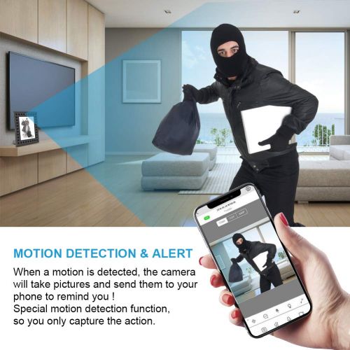  SARSAE Security Camera Photo Frame,Wireless WiFi Surveillance Covert Camera with PIR Motion, Night Vision, Live View, 365 Days Battery Life and Message Alerts to Smartphone Perfect for Ho