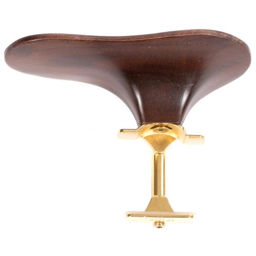  SAS Walnut Chinrest for 3/4-4/4 Violin or Viola with 35mm Plate Height and Goldplated Bracket