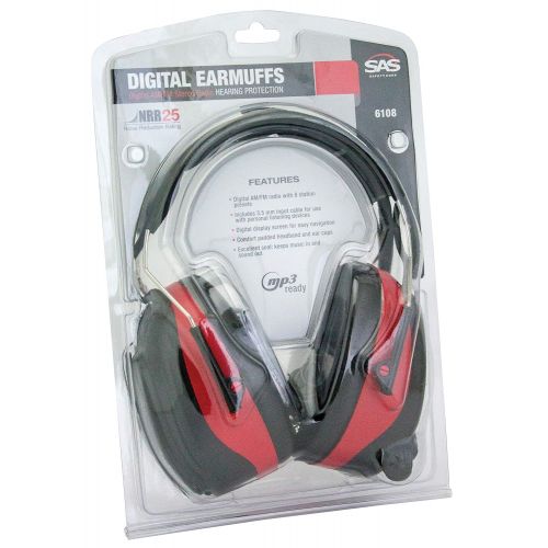  [아마존베스트]SAS Safety 6108 Digital Earmuff Hearing Protection with AM/Fm Radio & MP-3 Ready