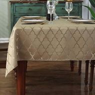 [아마존베스트]SASTYBALE Jacquard Tablecloth Flower Pattern Polyester Table Cloth Spill Proof Dust-Proof Wrinkle Resistant Table Cover for Kitchen Dining Tabletop Decoration (Rectangle, 52 x 52(2