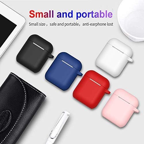  SATLITOG AirPods Case, Full Protective Silicone AirPods Accessories Cover Compatible with Apple AirPods 1&2 Wireless and Wired Charging Case(Front LED Visible),Black