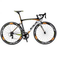 SAVADECK Carbon Road Bike, Warwinds4.0 700C Carbon Fiber Racing Bicycle with Shimano TIAGRA 20 Speed Derailleur System and Double V Brake