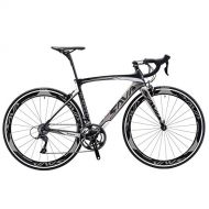 SAVADECK Carbon Road Bike, Warwinds3.0 700C Carbon Fiber Racing Bicycle with Shimano SORA 18 Speed Derailleur System and Double V Brake