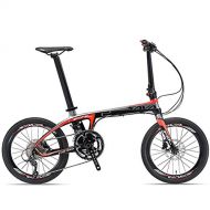 SAVADECK Folding Bike, 20 inch Carbon Fiber Folding Bicycle Portable Folding Bikes Mini City 22 Speed Foldable Bicycle with Shimano 105 and Hydraulic Disc Brake