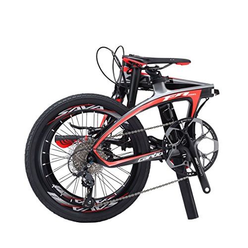  SAVADECK Folding Bike, 20 inch Carbon Fiber Folding Bicycle Portable Folding Bikes Mini City 22 Speed Foldable Bicycle with Shimano 105 and Hydraulic Disc Brake