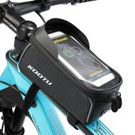 SAVADECK Bike Frame Bag, Bike Handlebar Bag, Bike Phone Bag for Mountain Bike, Waterproof Bicycle Bag with Touch Screen Compatible with iPhone 12/Pro Below 6.5 Inch