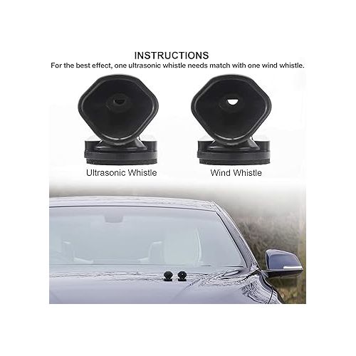  SAVITA 4 PCS Deer Whistles Wildlife Warning for Cars, Vehicles, Motorcycles, Black Ultrasonic Deer Warning