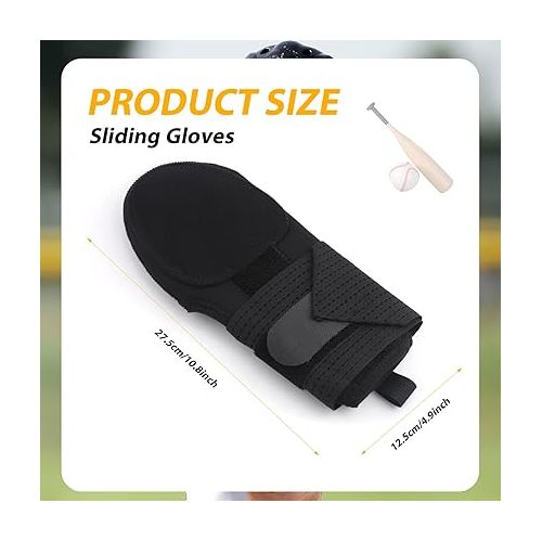  Baseball Softball Sliding Mitt, Baseball Protective Glove Softball Hand Guard with Elastic Shrink Strap Softball Catcher Hand Protection for Teen Adults (Right Hand)