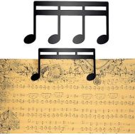 Metal Music Book Clip, Music Stand Clips Sheet Music Clips for Outdoor Playing, Note Paper, Books Piano, Guitar, Violin, Keyboard (Black)