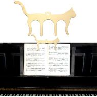 Metal Music Book Clip Cat Shaped Music Stand Clips Sheet Music Clips for Outdoor Playing, Note Paper, Books Piano, Guitar, Violin, Keyboard (Gold)