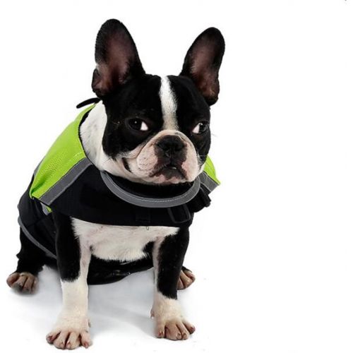  SAWMONG Dog Life Jacket, Pet Swim Vest, Dogs Life Preserver, Floatation Coat with Reflective Stripe Bulldog Terrier Corgis Saver in Orange Green for Small Medium Large Dogs Swimmin