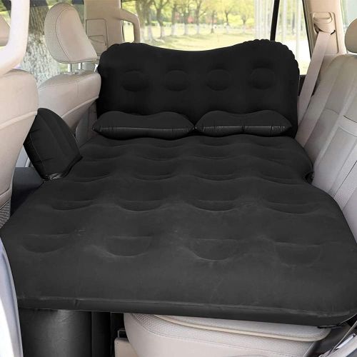  SAYGOGO Inflatable Car Air Mattress Travel Bed - Thickened Car Camping Bed Sleeping Pad Mattress with Electric Car Air Pump Car Tent with 2 Pillows for SUV Sedan Pickup Back Seat