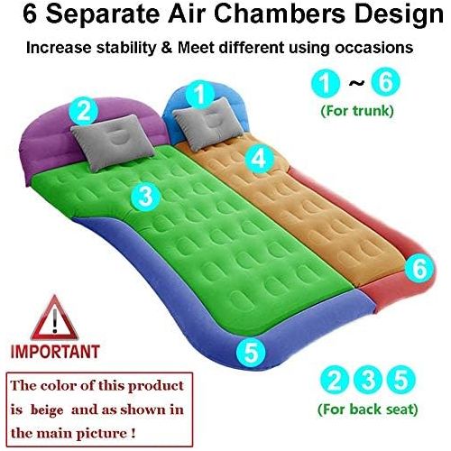  SAYGOGO SUV Air Mattress Camping Bed Cushion Pillow - Inflatable Thickened Car Air Bed Mattress with Electric Air Pump Portable Sleeping Pad for Travel Camping Upgraded Version -Be