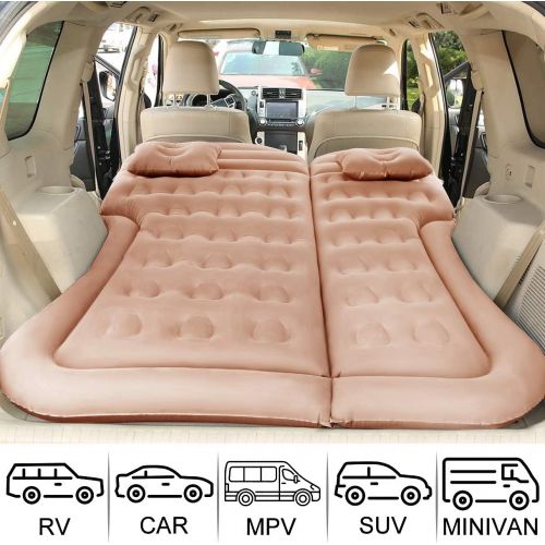  SAYGOGO SUV Air Mattress Camping Bed Cushion Pillow - Inflatable Thickened Car Air Bed Mattress with Electric Air Pump Portable Sleeping Pad for Travel Camping Upgraded Version -Be