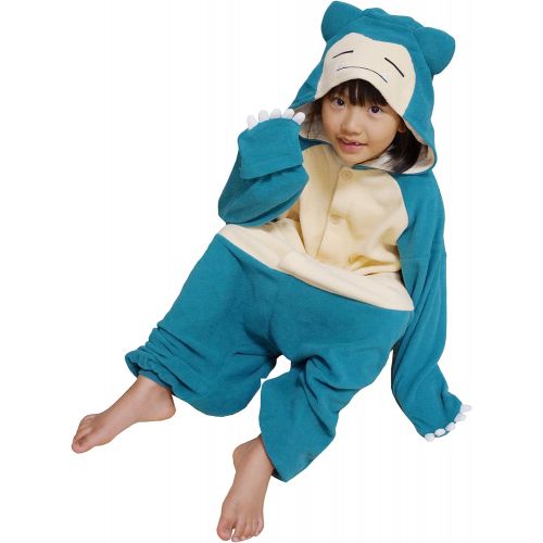  할로윈 용품SAZAC Kigurumi - Pokemon - Snorlax - Onesie Jumpsuit Halloween Costume - Kids Size (5-9 Year Old) Blue