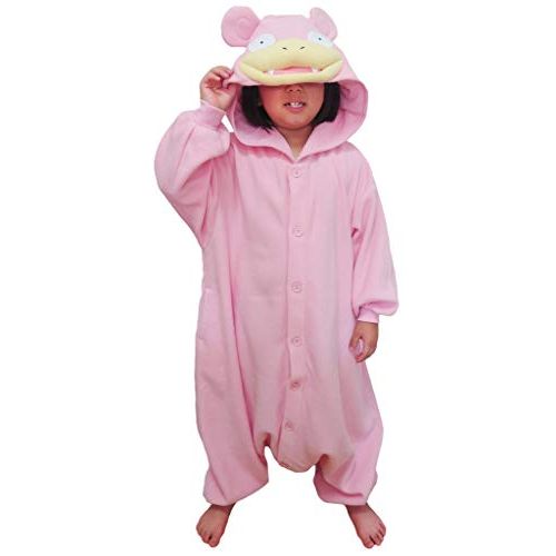  할로윈 용품SAZAC Kigurumi - Pokemon - Slowpoke - Onesie Jumpsuit Halloween Costume -Kids Size (5-9 Year Old) Pink