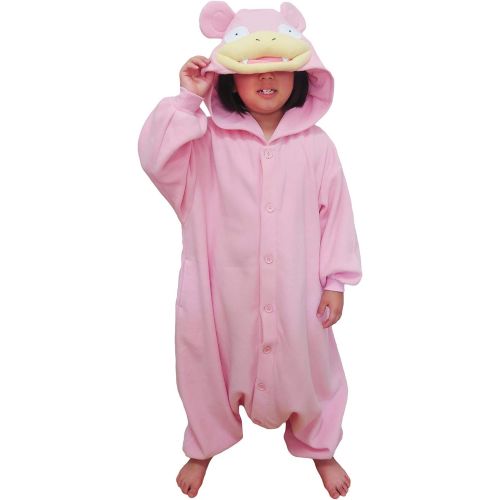  할로윈 용품SAZAC Kigurumi - Pokemon - Slowpoke - Onesie Jumpsuit Halloween Costume -Kids Size (5-9 Year Old) Pink