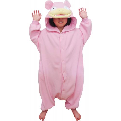  할로윈 용품SAZAC Kigurumi - Pokemon - Slowpoke - Onesie Jumpsuit Halloween Costume -Kids Size (5-9 Year Old) Pink