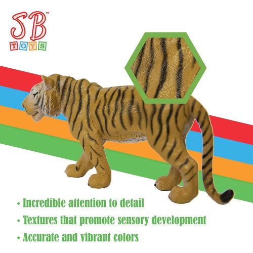  SB TOYS Premium Realistic Safari Zoo Wild Animals Set (12 Piece) - Parent and Baby Zoo Animals, Safari Animals, Jungle Animals, African Animals - Educational Child Development Toy