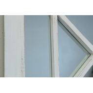 SBC Decor Jardin Geometric Window Pane Wall Mirror, 21 5/8 x 53 1/8 x 1 1/8, Distressed White