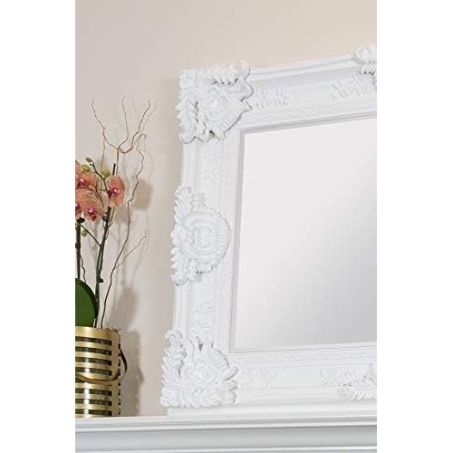  SBC Decor Mayfair Wall Mirror, 35.5 x 48, Matt White