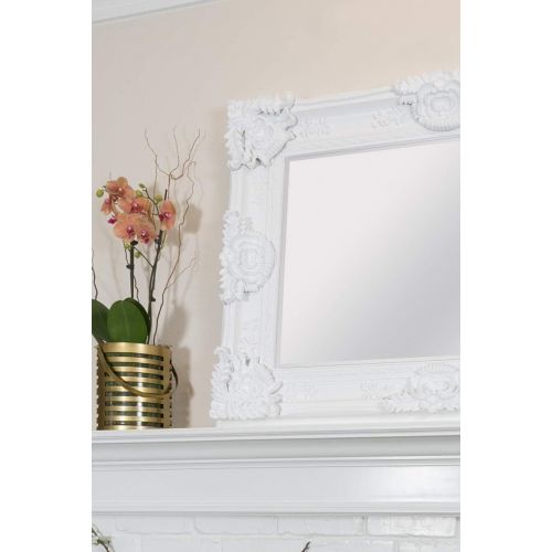  SBC Decor Mayfair Wall Mirror, 35.5 x 48, Matt White