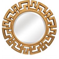 SBC Decor Athena Round Wall Mirror, 30 1/2 x 30 1/2 x 1 1/2, Antique Gold
