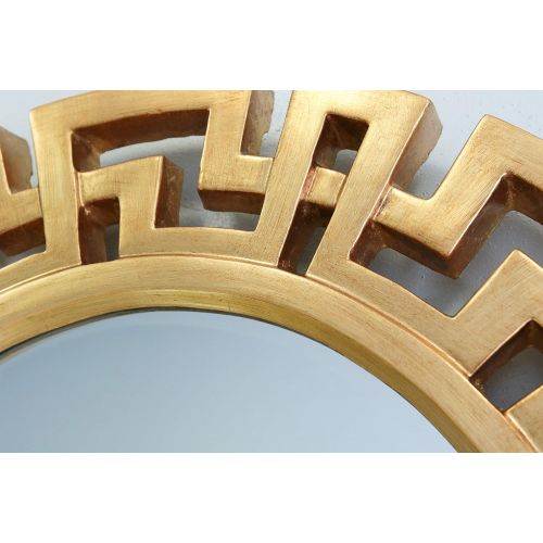  SBC Decor Athena Round Wall Mirror, 30 1/2 x 30 1/2 x 1 1/2, Antique Gold