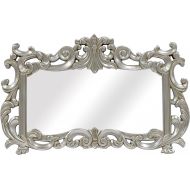 SBC Decor PU434 Wall Mirror, 46 x 28 x 1.4, Silver Satin