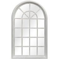 SBC Decor Arched Window Pane Wall Mirror, 25 1/2 x 42 1/8 x 1 5/8, Distressed White