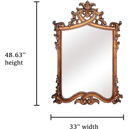  SBC Decor Catherine Wall Mirror, 33 X48 5/8X 2, Antique Gold