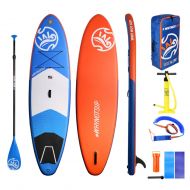 SBS Hifun Inflatable Stand Up Paddle Board with SUP Accessories Waterproof Bag, Wide Stance, Single Fin, Surf Control, Non-Slip Deck Standing Boat Suitable for Youth and Beginner