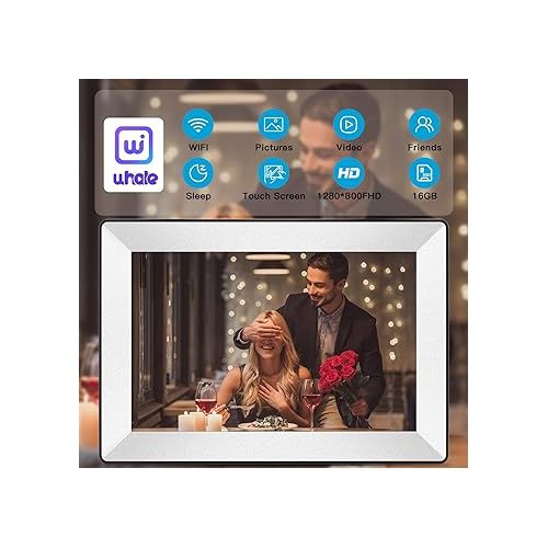  Uhale 10.1inch Digital Picture Frame WiFi Smart Digital Photo Frame 1280 * 800 IPS HD Touch Screen, 16GB Memory, auto-Rotate, use “Uhale”APP Instantly Shares Photos and Videos-Best Gift