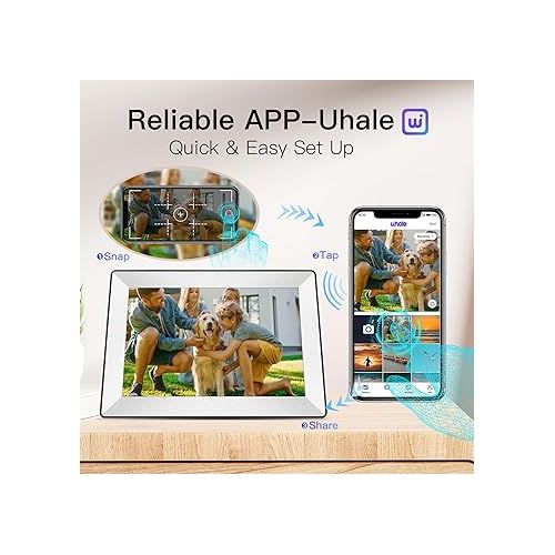  Uhale 10.1inch Digital Picture Frame WiFi Smart Digital Photo Frame 1280 * 800 IPS HD Touch Screen, 16GB Memory, auto-Rotate, use “Uhale”APP Instantly Shares Photos and Videos-Best Gift