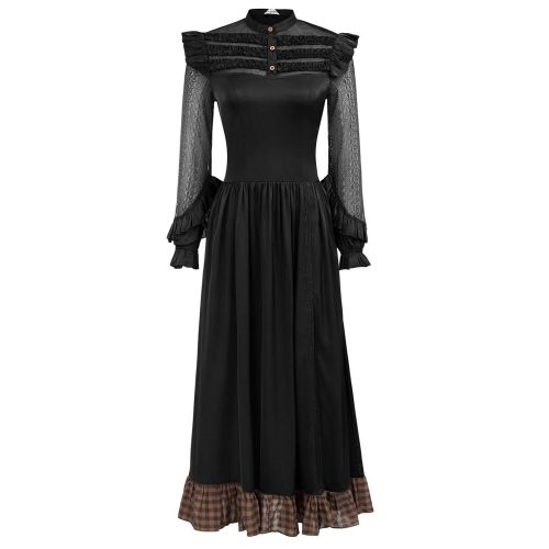  SCARLET DARKNESS Womens Victorian Renaissance Costume Adjustable Ruffle Dresses