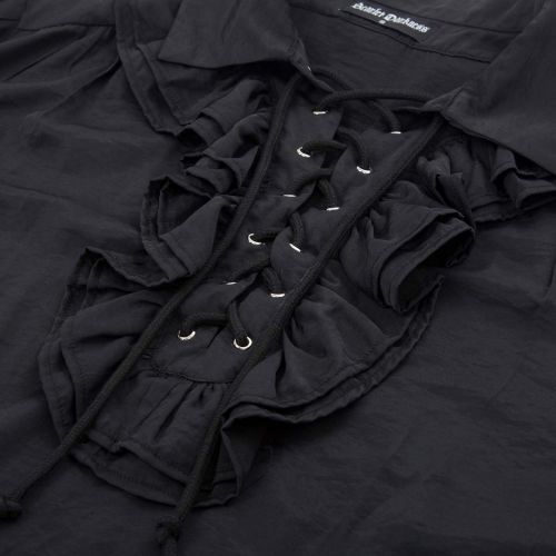  SCARLET DARKNESS Mens Gothic Steampunk Renaissance Top Victorian Lapel Collar Shirts Blouses