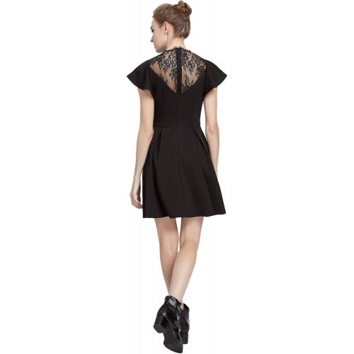  [아마존 핫딜] [아마존핫딜]SCARLET DARKNESS Womens Casual Gothic Dress Flutter Sleeve A-line Swing Dress