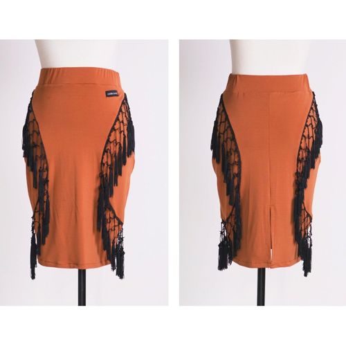  GloriaDance Superstar Series:G2053 Latin Ballroom Dance Professional Stitching Design Handmade Tassels Skirt