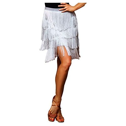  GloriaDance Superstar Series:G2048 Latin Ballroom Dance Professional Four Layer Tassels Swing Skirt