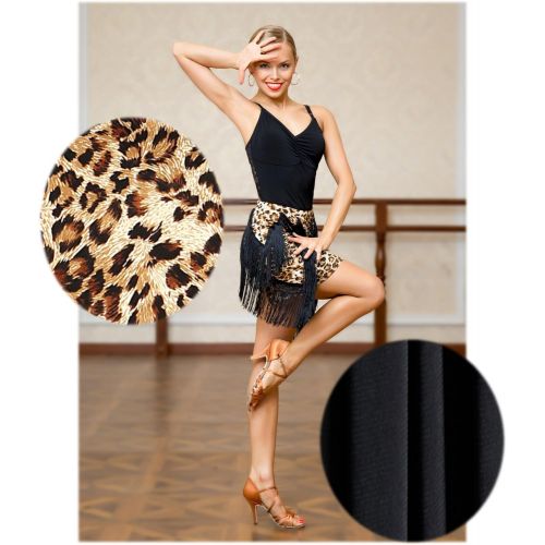  GloriaDance Superstar Series:G2044 Latin Ballroom Dance Professional Two Layer Oblique Splicing Tassels Swing Skirt