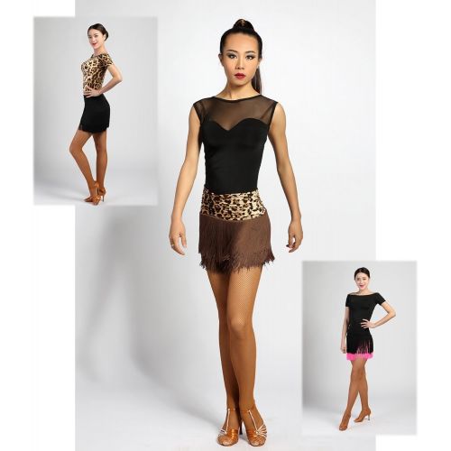  GloriaDance G2002 Latin Ballroom Dance Professional Two Layer Tassels Swing Skirt