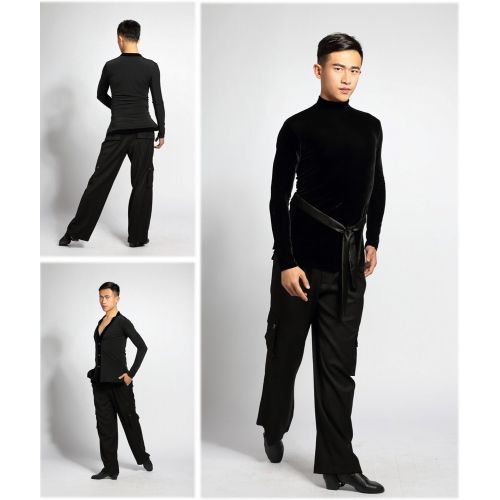  GloriaDance G4005 Latin Modern Ballroom Dance Professional Straight Pocket Trousers Pants for Men and Women