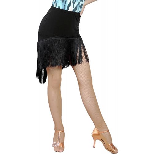  GloriaDance G2005 Latin Ballroom Dance Professional Irregular Tassels Oblique Swing Skirt