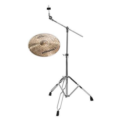  [아마존베스트]Schlagwerk CCR14 Cajon CrashRide 14 Cymbal Stand Set (14 Cajon CrashRide made of B20 Bronze, Hand Hammered, Suitable for Hand, Rods or Sticks in Set Including Double Braced Cymbal