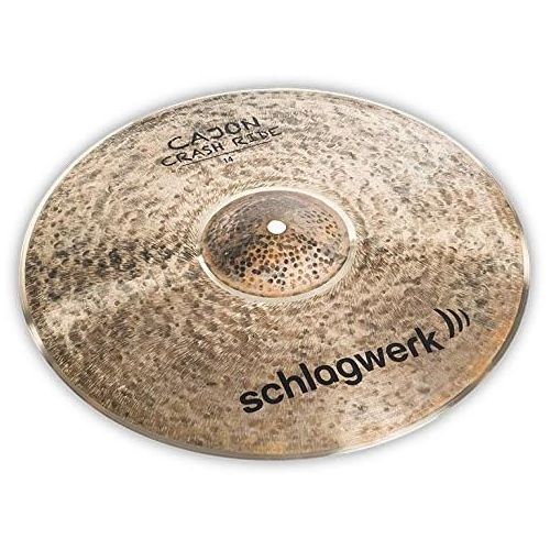  [아마존베스트]Schlagwerk CCR14 Cajon CrashRide 14 Cymbal Stand Set (14 Cajon CrashRide made of B20 Bronze, Hand Hammered, Suitable for Hand, Rods or Sticks in Set Including Double Braced Cymbal