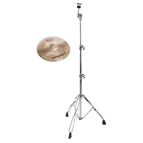  [아마존베스트]Schlagwerk CS12 Cajon Splash 12-Inch Cymbal Stand Set (Professional 12 Inch Cajon Splash Made of B20 Bronze, Hand Hammer for Quick Response in Set Including Double Braced Cymbal St