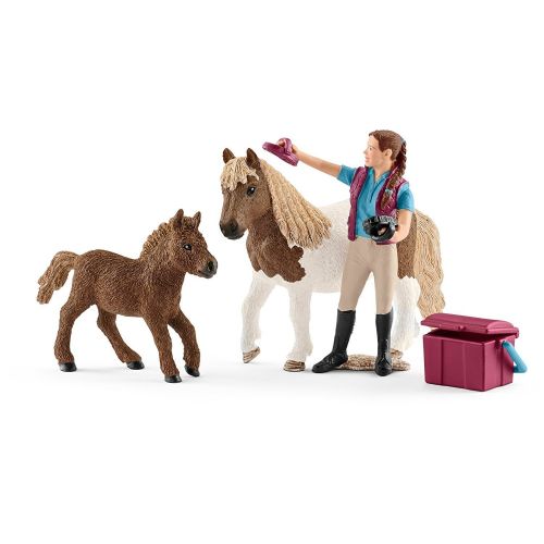  [아마존 핫딜]  [아마존핫딜]SCHLEICH Schleich 42362 - Pferdepflegerin mit Shettys Figur